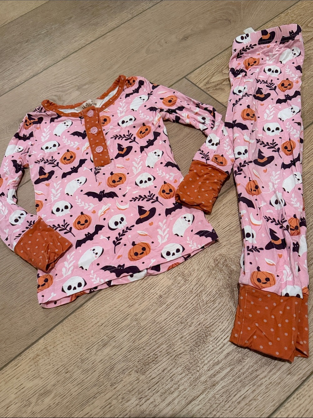 Matilda Jane Pink Halloween Ghost & Pumpkin Pajama Set